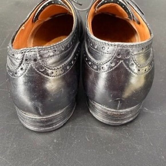 Alden Wright Shop 909 Black Leather Medallion Cap Toe Oxfords Sz 10.5 AA/B VTG main image 8